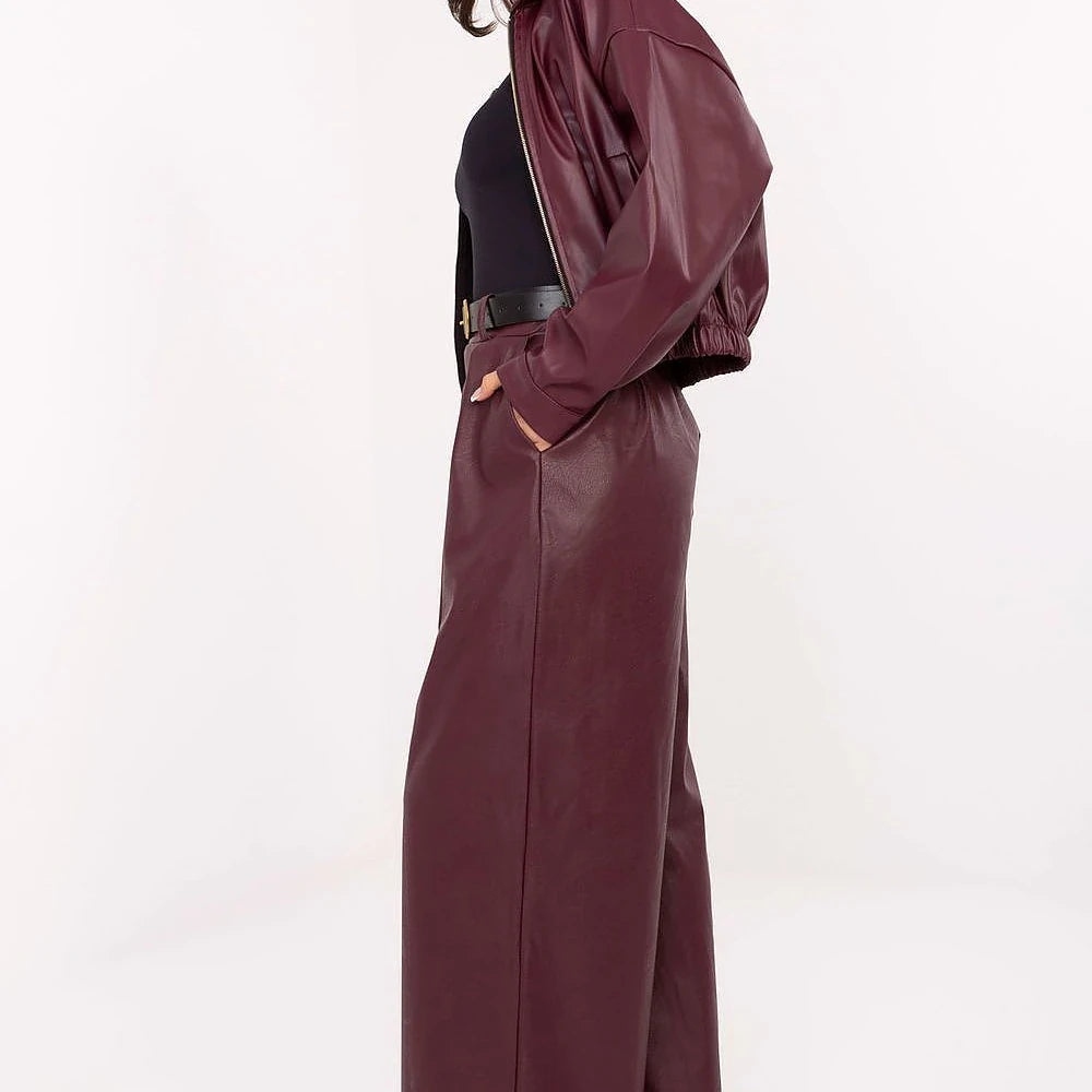 Women's Wide-Leg Faux Leather Trousers