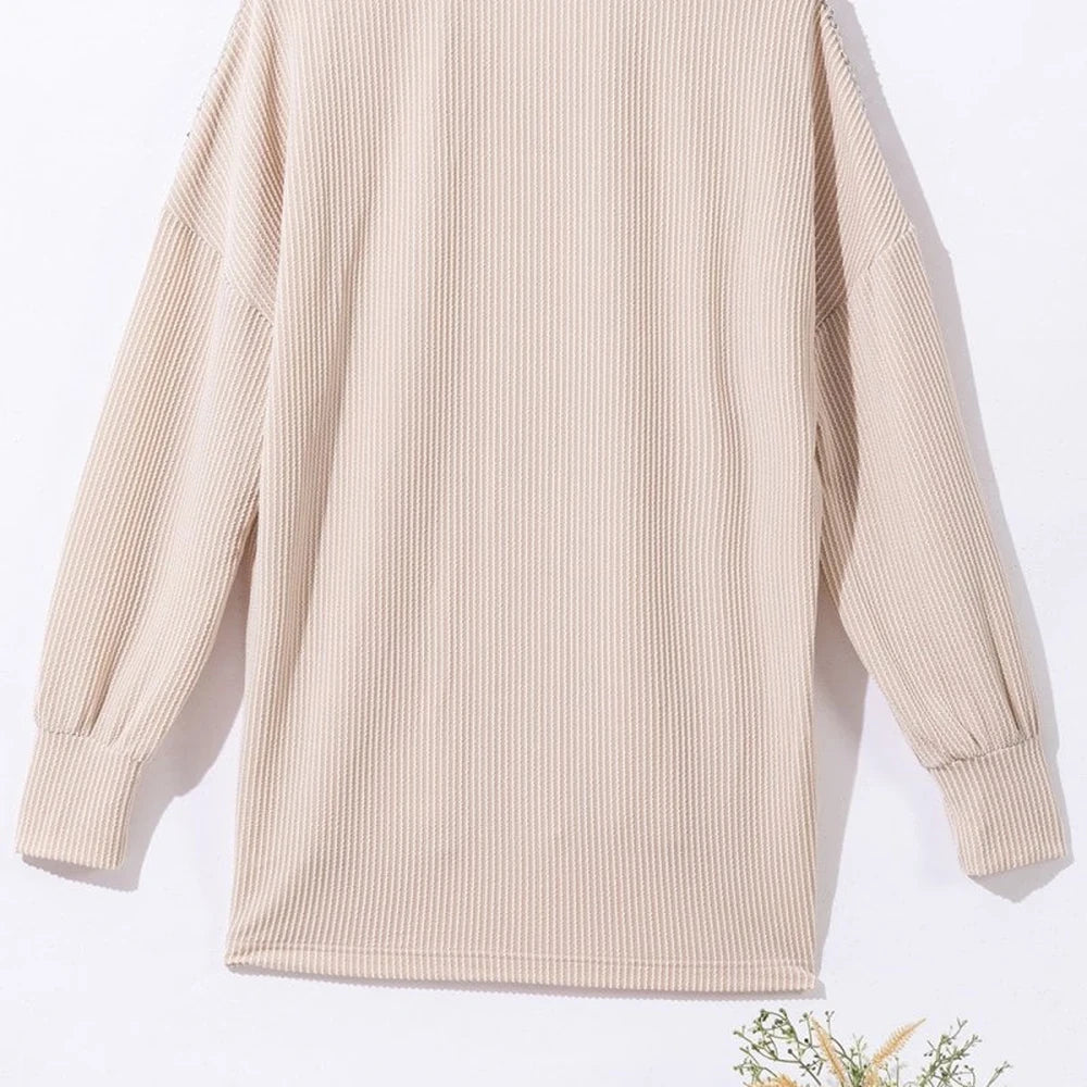 Sequin Button-Up Dropped Shoulder Jacket