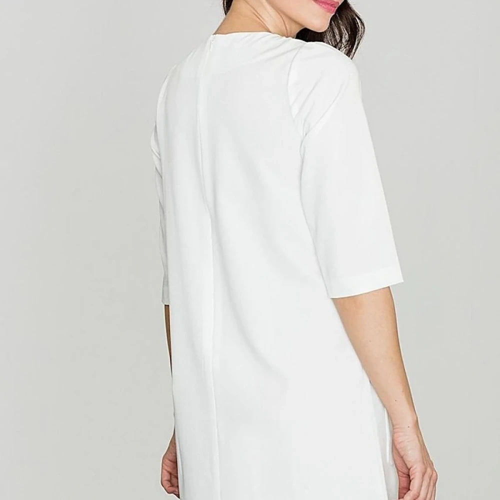 Mini Dress with Ruffled Sleeves and Pockets