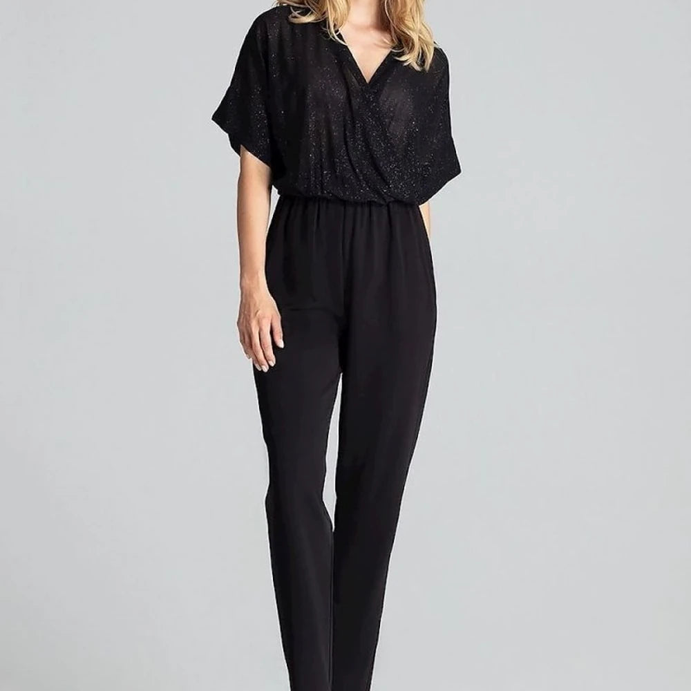 Elegant Navy Jumpsuit with Tapered Legs