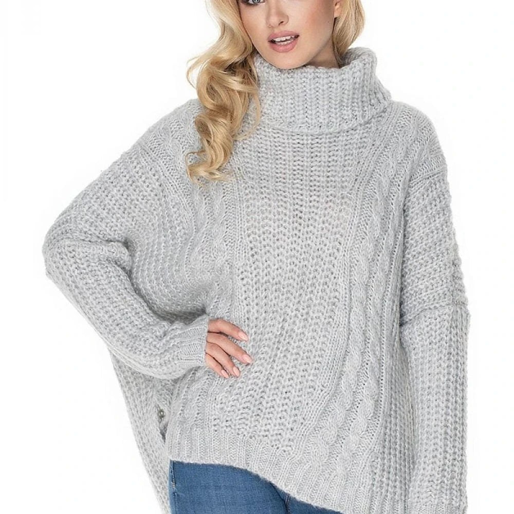 Oversize Wool Blend Turtleneck Sweater