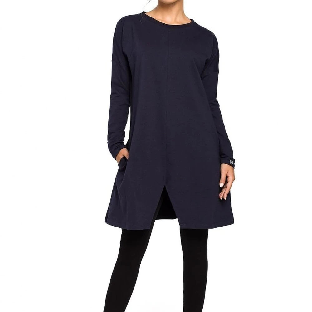 Cozy Cotton Blend Tunic with Long Sleeves