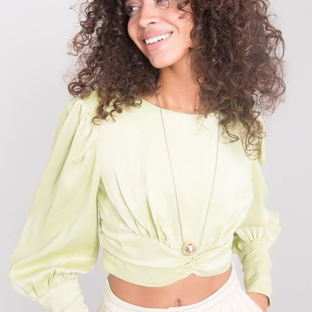 Lime Long Sleeve Blouse for Women