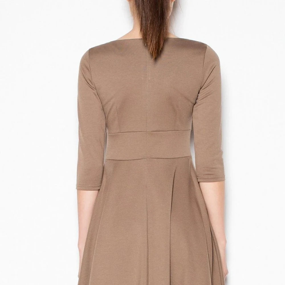 Flared Day Dress with Back Zipper