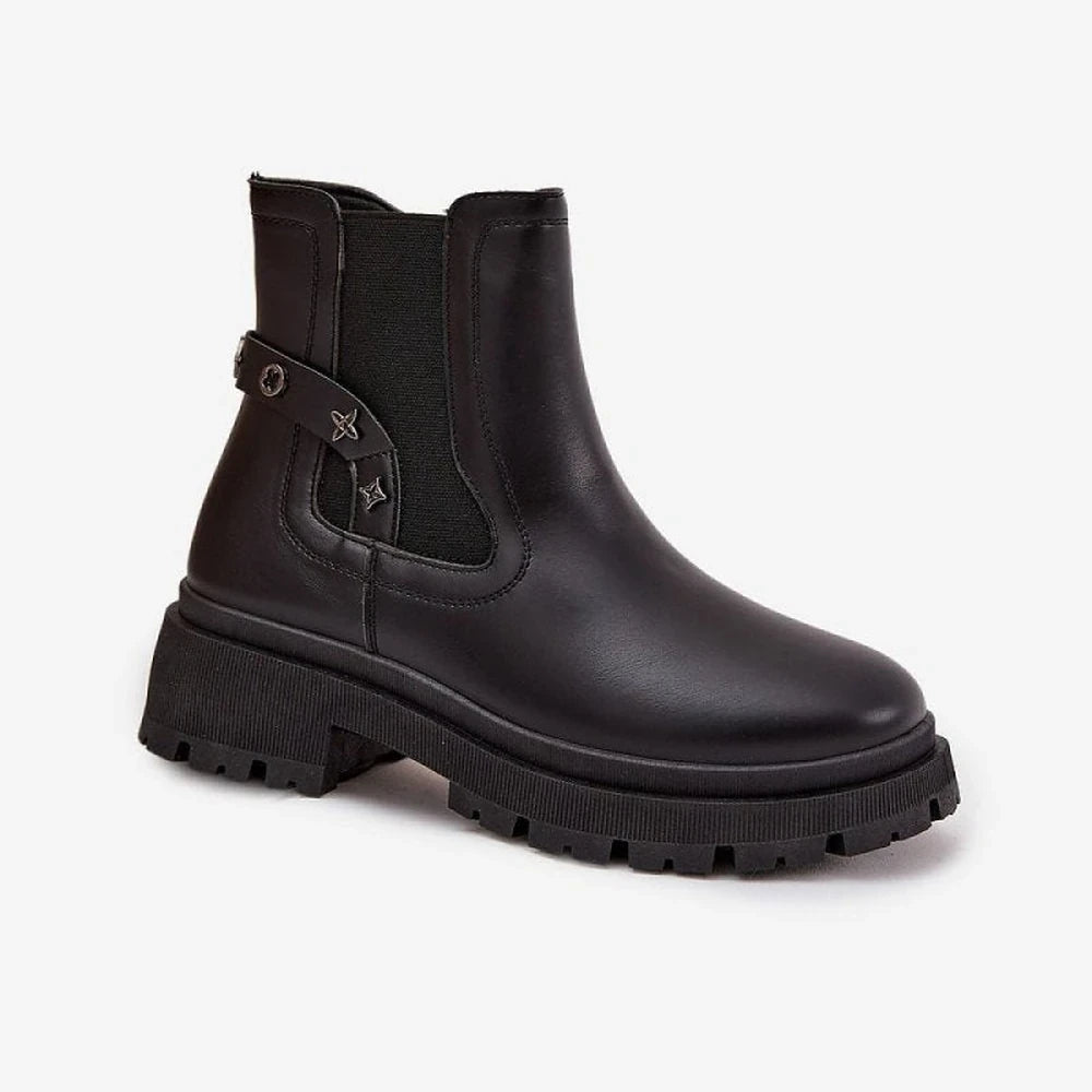 Black Jodhpur Ankle Boots with Block Heel