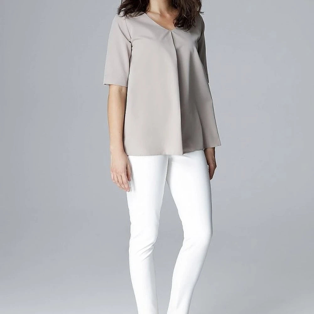 Loose Fit Blouse with Breathable Fabric