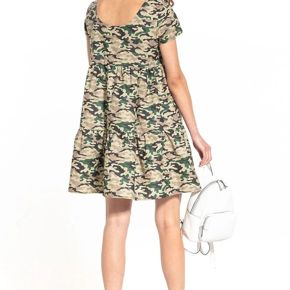 Floral Mini Dress with Boat Neck