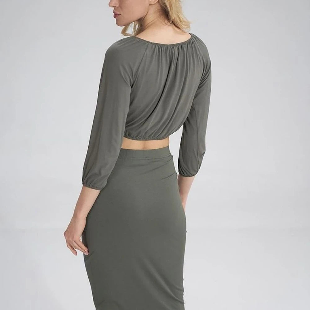Gathered Short Sleeve Blouse
