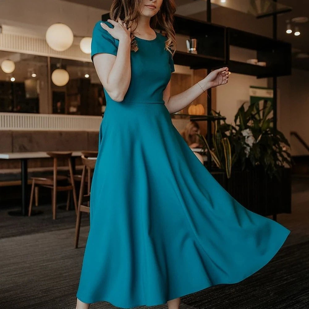 Long Sleeve Day Dress with Zipper