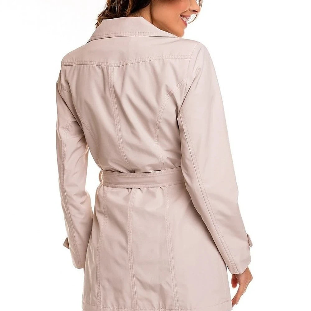 Classic Cotton Trench Coat - Beige