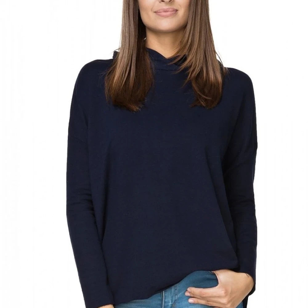 Knit Hooded Sweatshirt with Raw Edges