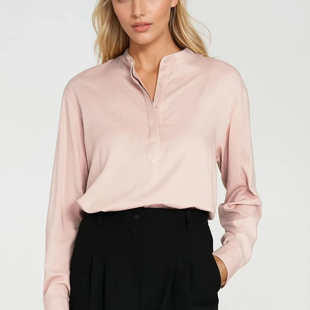 Viscose Oversized Blouse with Collar