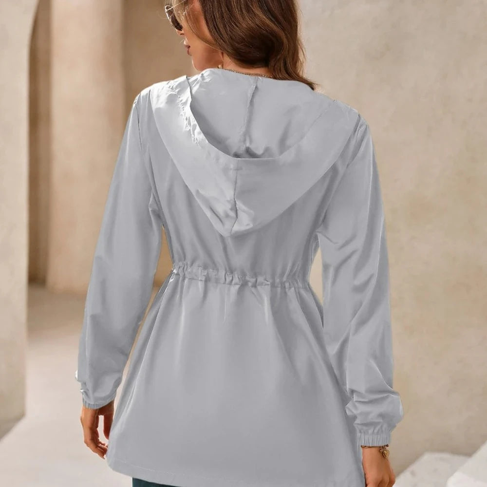 Waterproof Long Sleeve Hooded Windbreaker