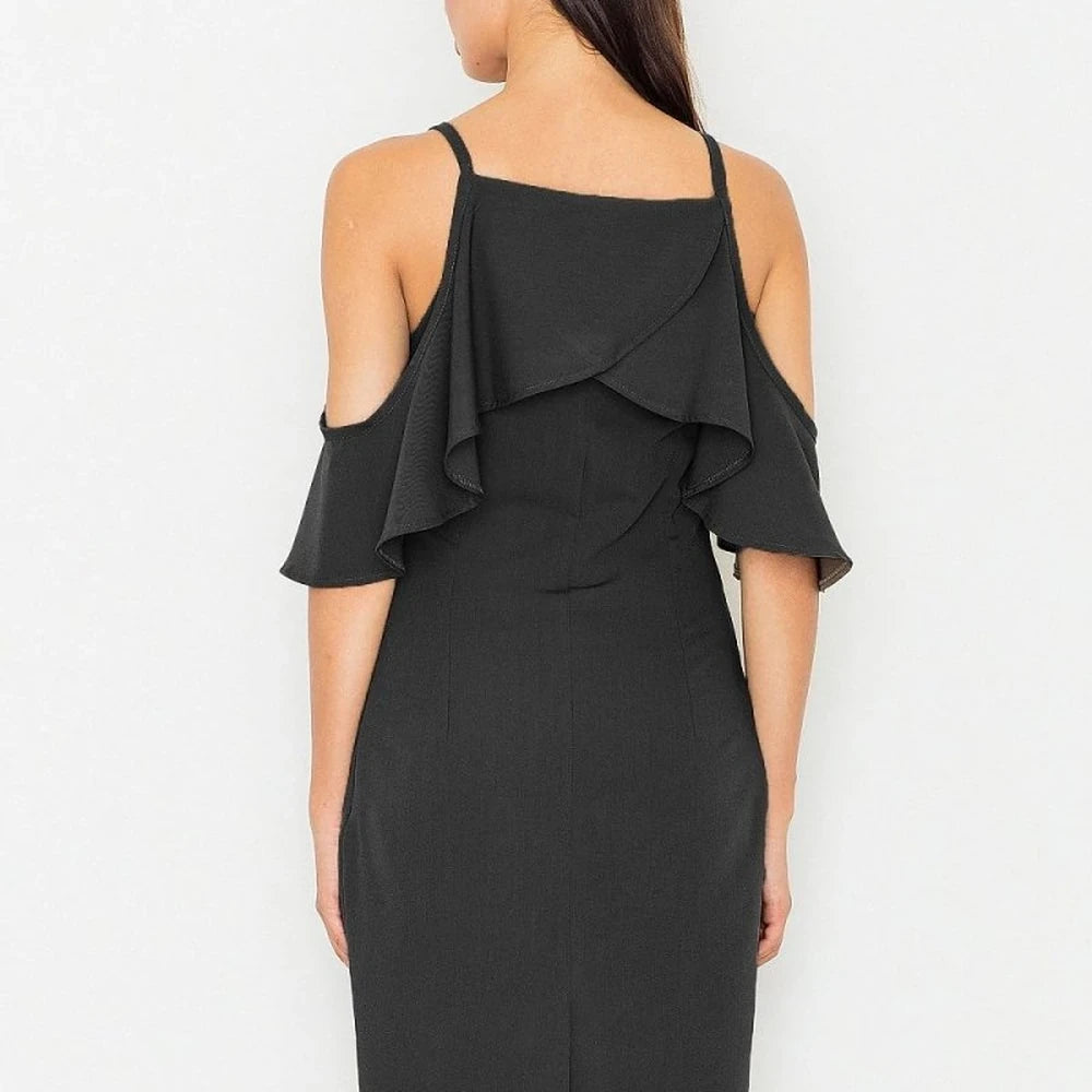 Chic Knit Dress with Frill Detail