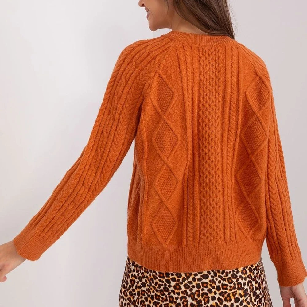 Variegated Texture Round Neck Cardigan