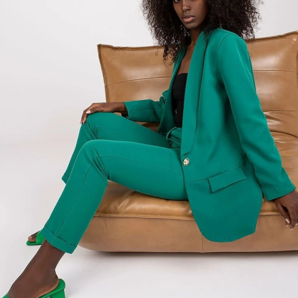 Classic Button-Front Lined Blazer