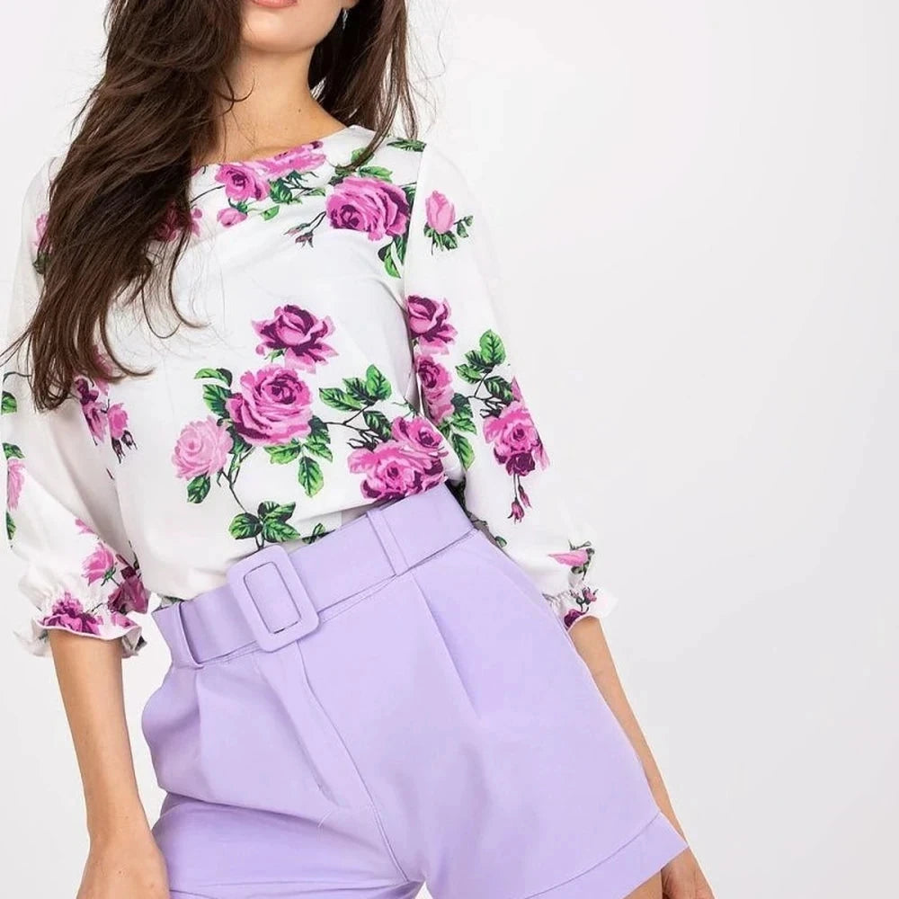 Women's Violet Spandex Polyester Shorts