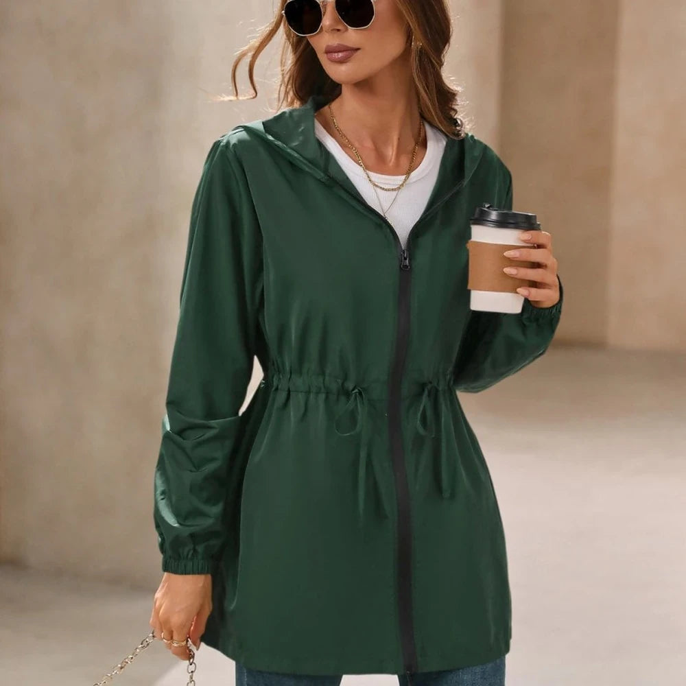 Waterproof Long Sleeve Hooded Windbreaker
