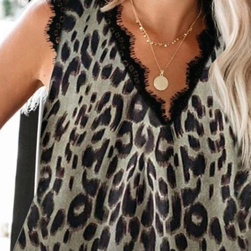 Lace Detail V-Neck Tank Top