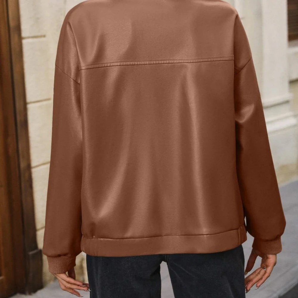 Zip Up Baseball Collar Jacket
