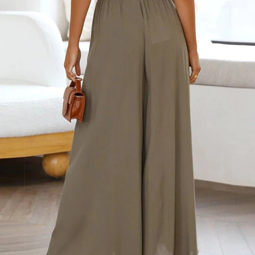 Wide Leg Drawstring Waist Pants