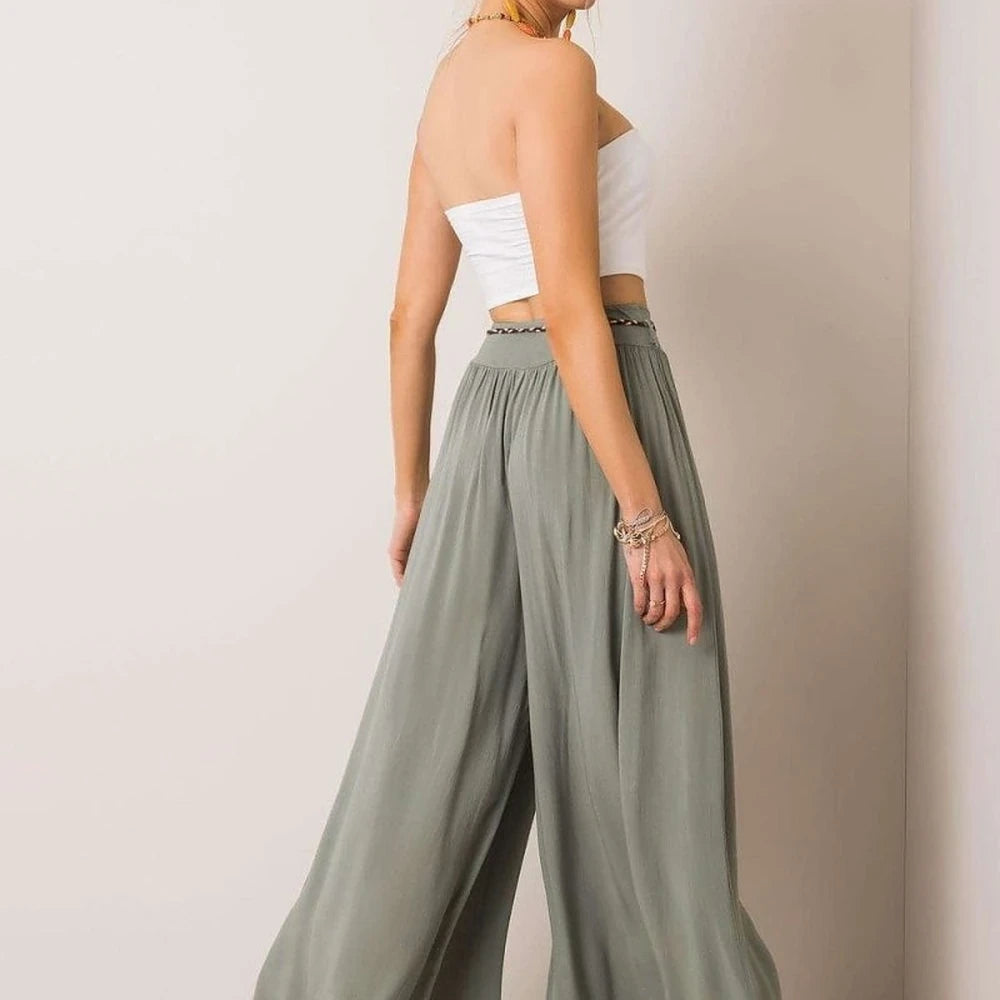 High-Waisted Wide-Leg Trousers