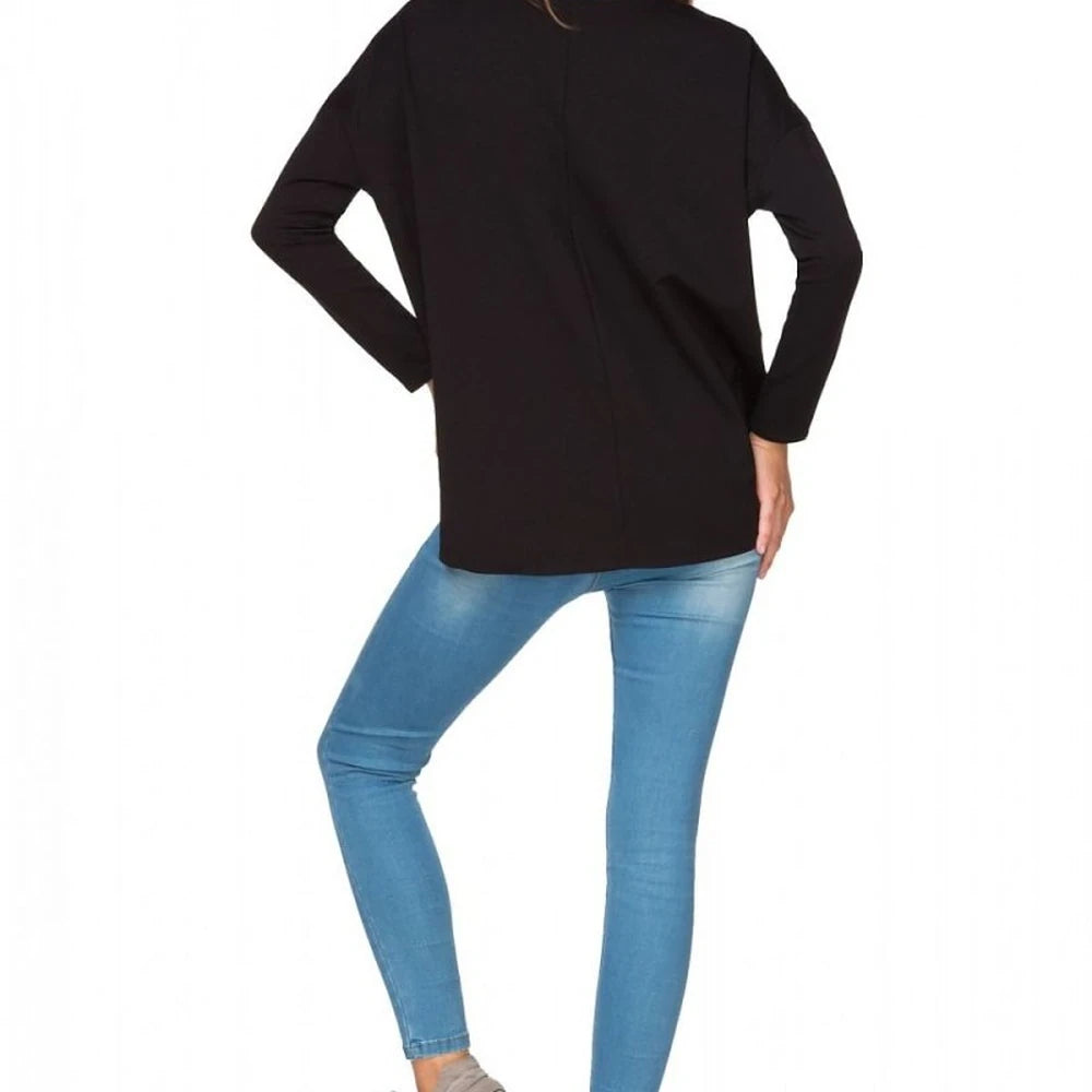 Red Cotton Knit Wide Kimono Sweatshirt