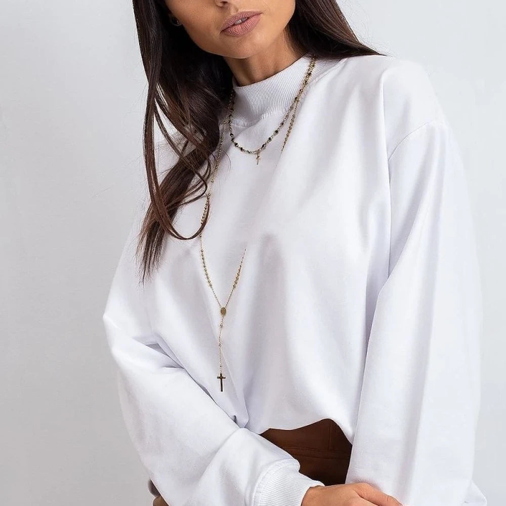 Women's Long Sleeve Stand Collar Sweatshirt