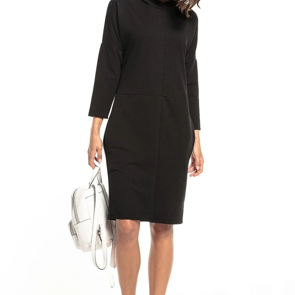 Knit Dress with Hood and Pockets