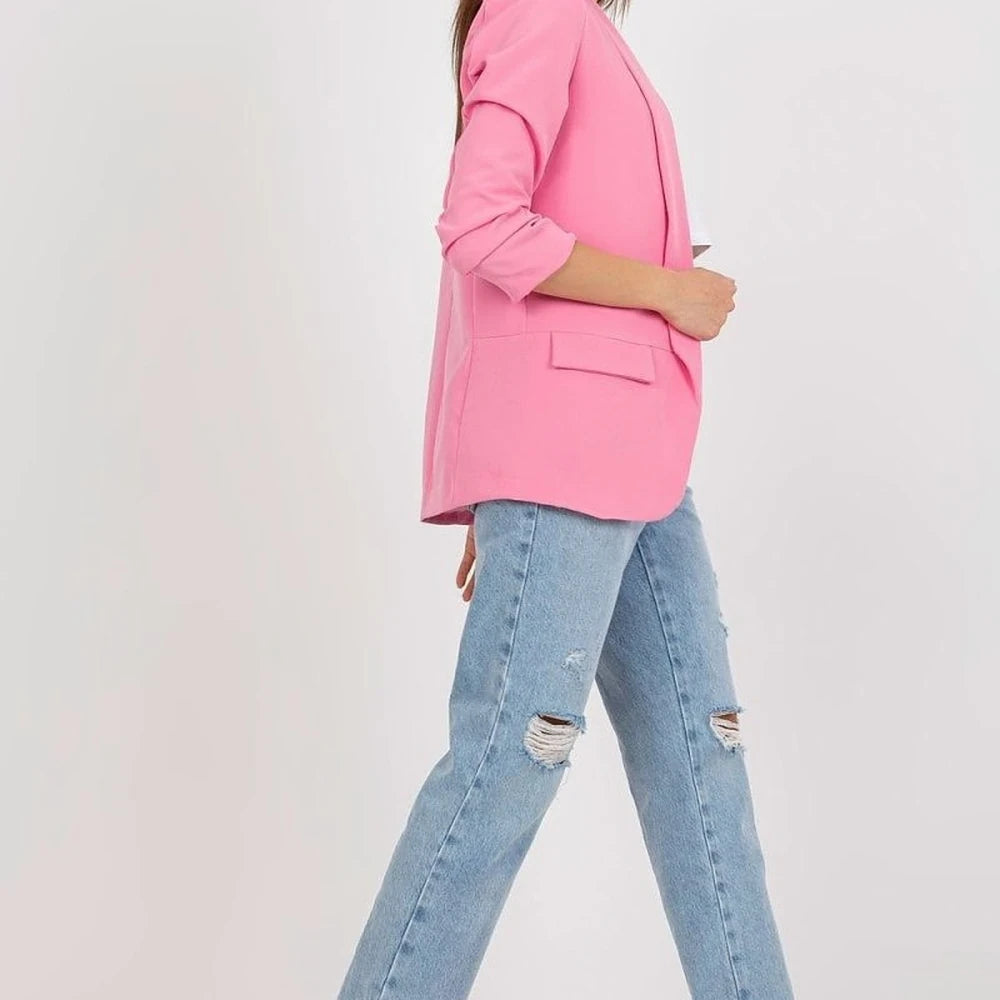 Women's Lined 3/4 Sleeve Unbuttoned Jacket