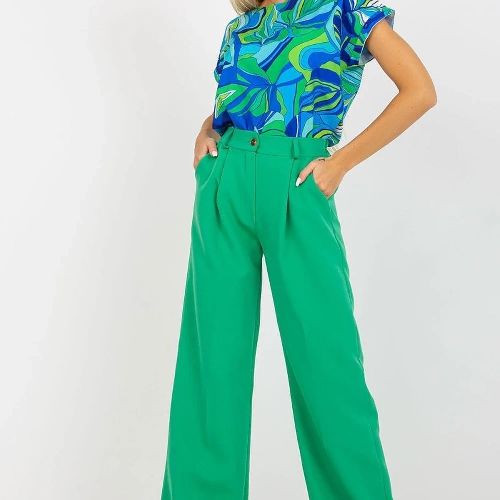 Women's High-Waisted Pleated Trousers