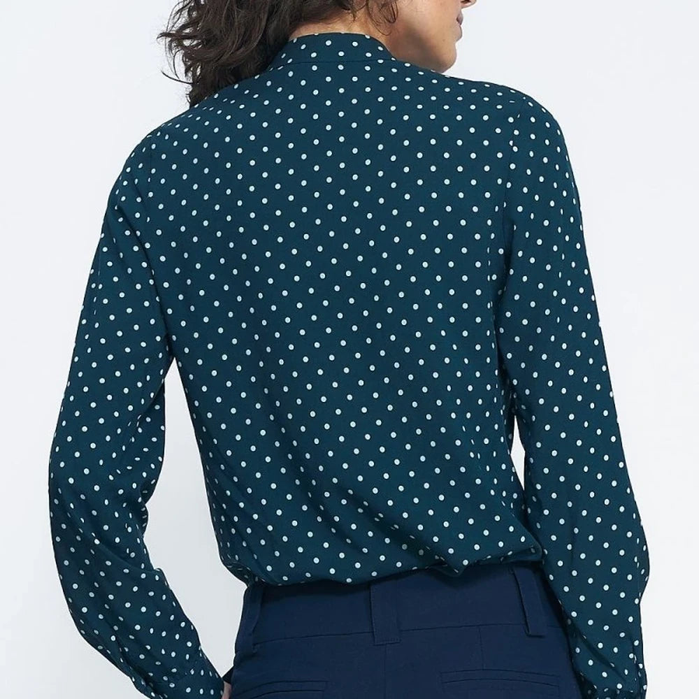 Long Sleeve Viscose Button-Down Shirt