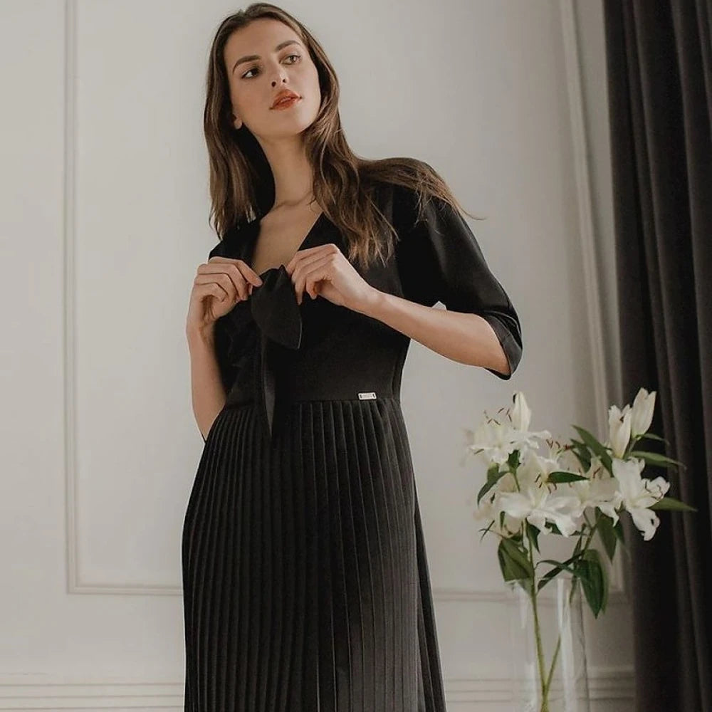 Midi Cocktail Dress with Kimono Sleeve