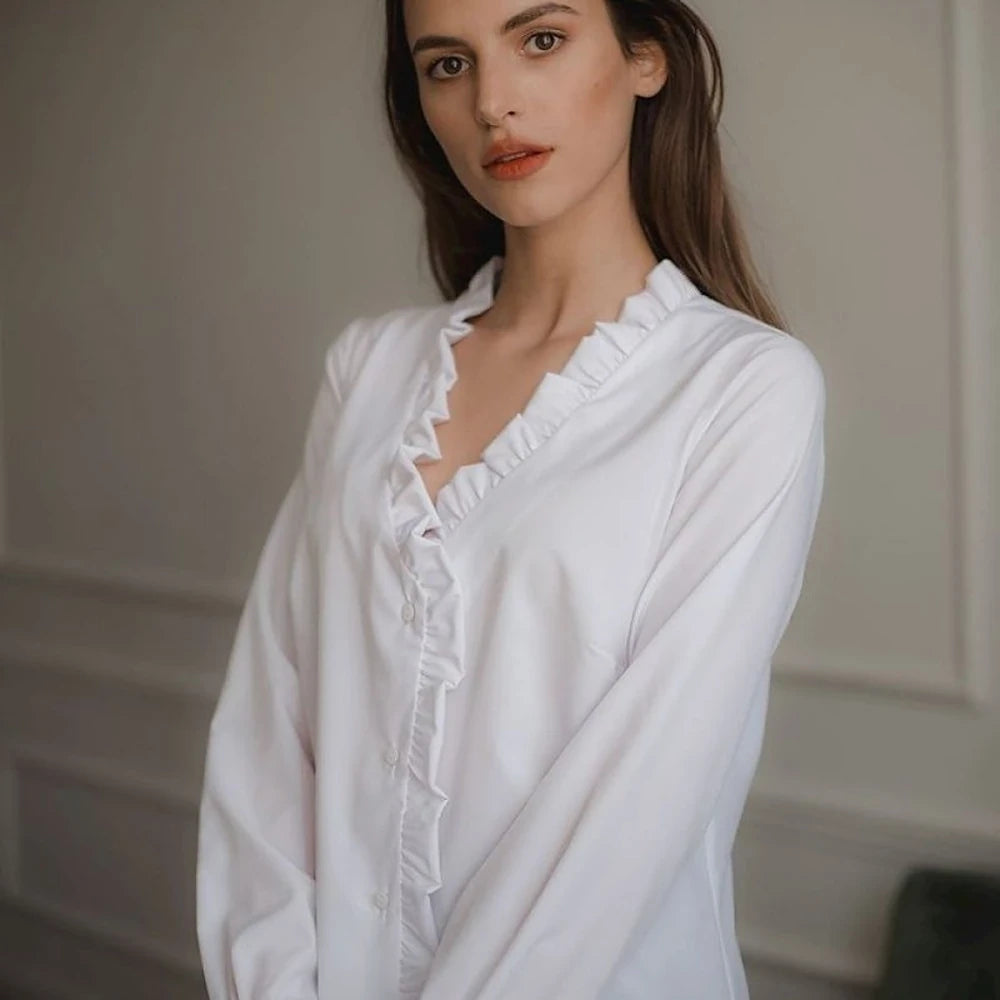 Classic Shirt with Heart Neckline
