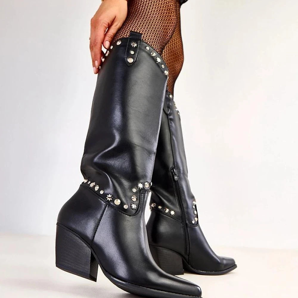 Women's Knee-High Block Heel Boots