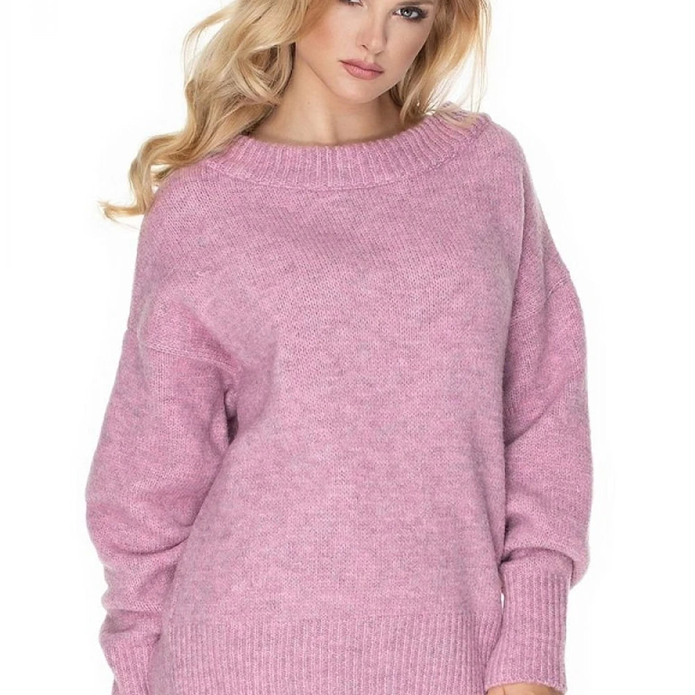 Wool Blend Boat Neck Oversize Sweater