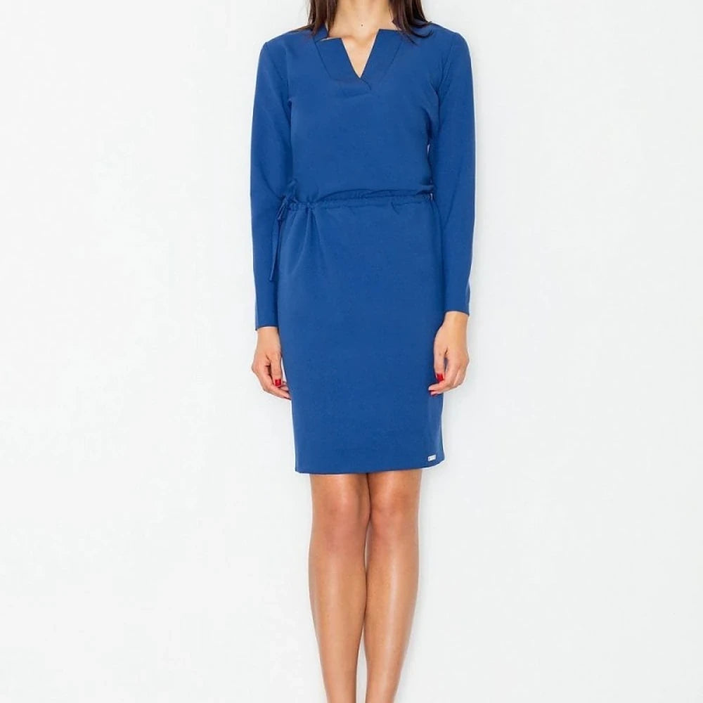 Green Long Sleeve Dress with Waist Tie
