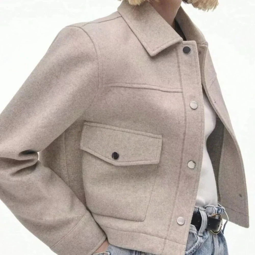 Snap Down Long Sleeve Jacket