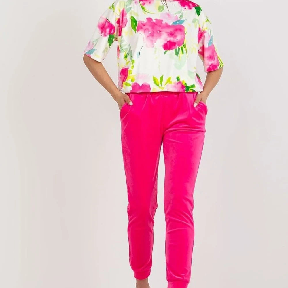 Velour Blouse and Pants Set