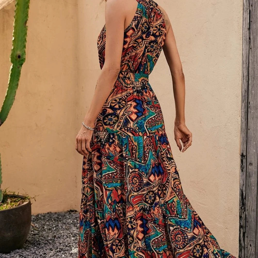 Floral Sleeveless Tie-Front Dress