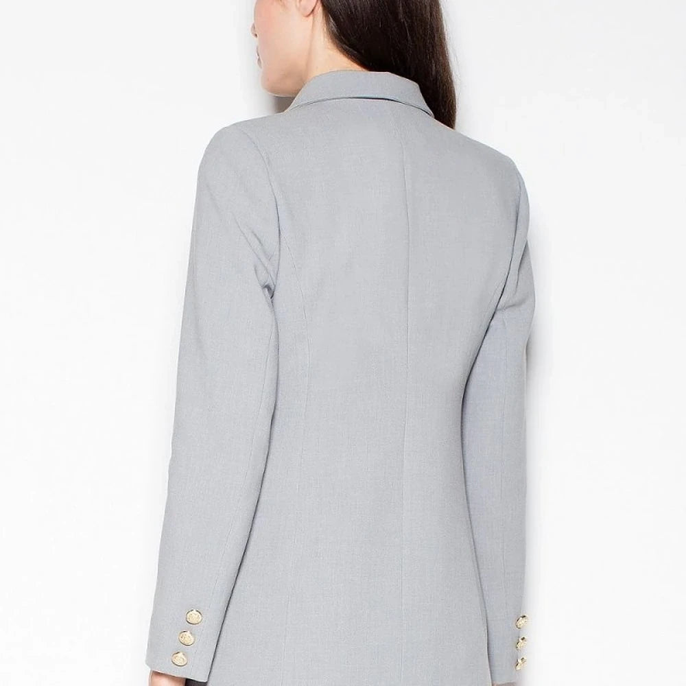 Elegant Double-Breasted Long Sleeve Jacket