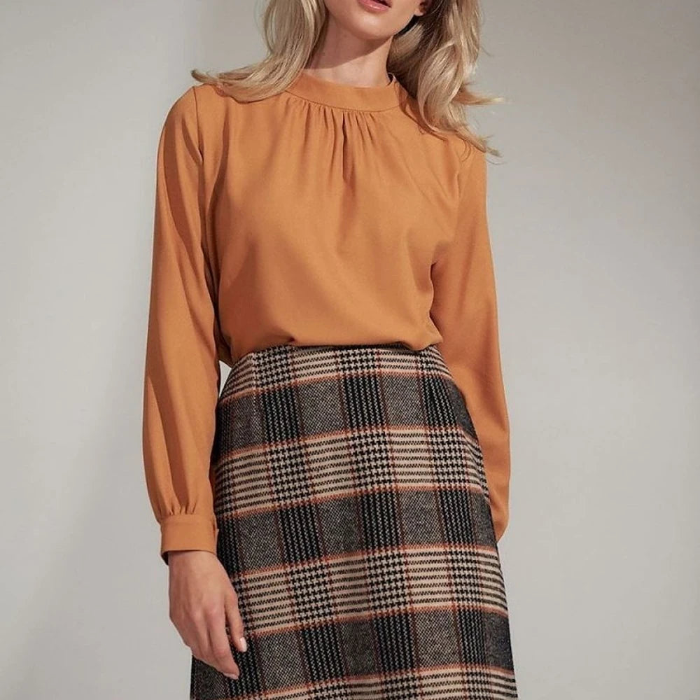Checkered Trapeze Mini Skirt with Darts