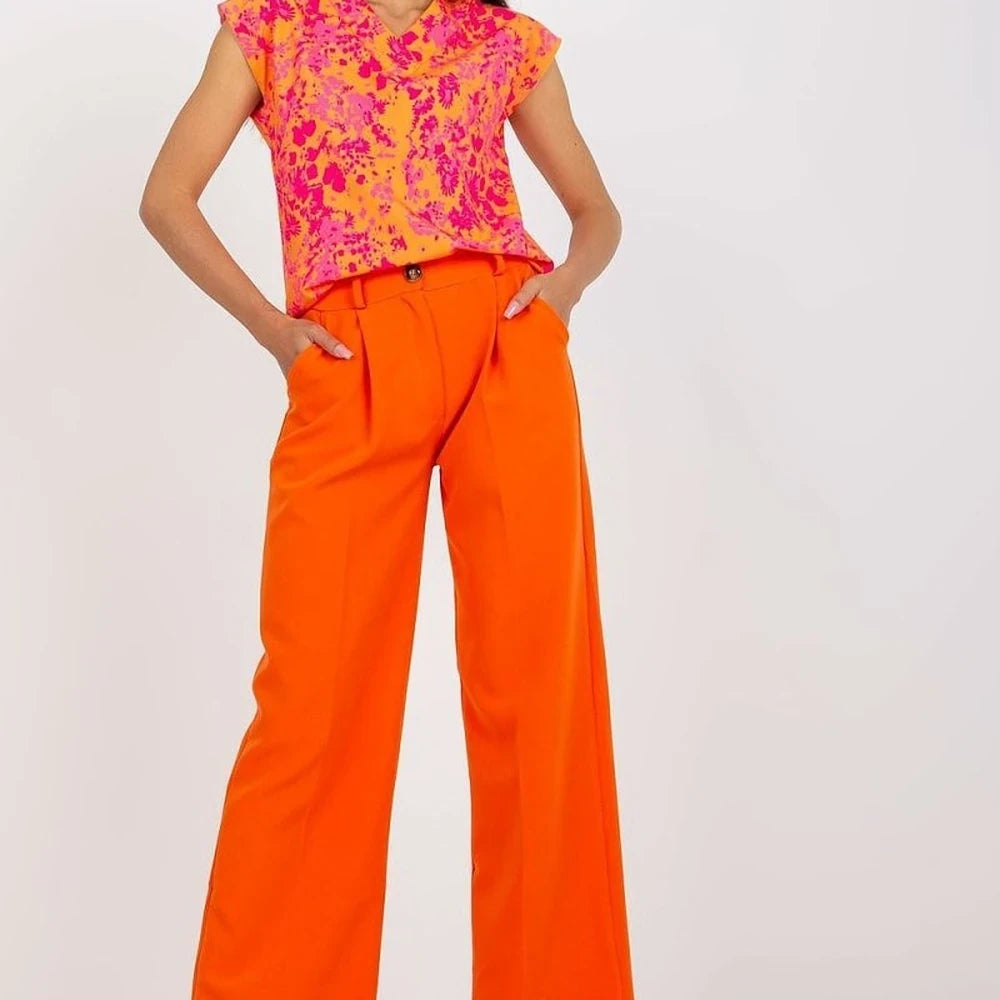 Women's High-Waisted Pleated Trousers