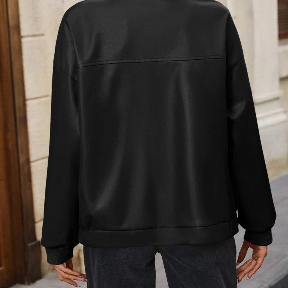 Zip Up Baseball Collar Jacket