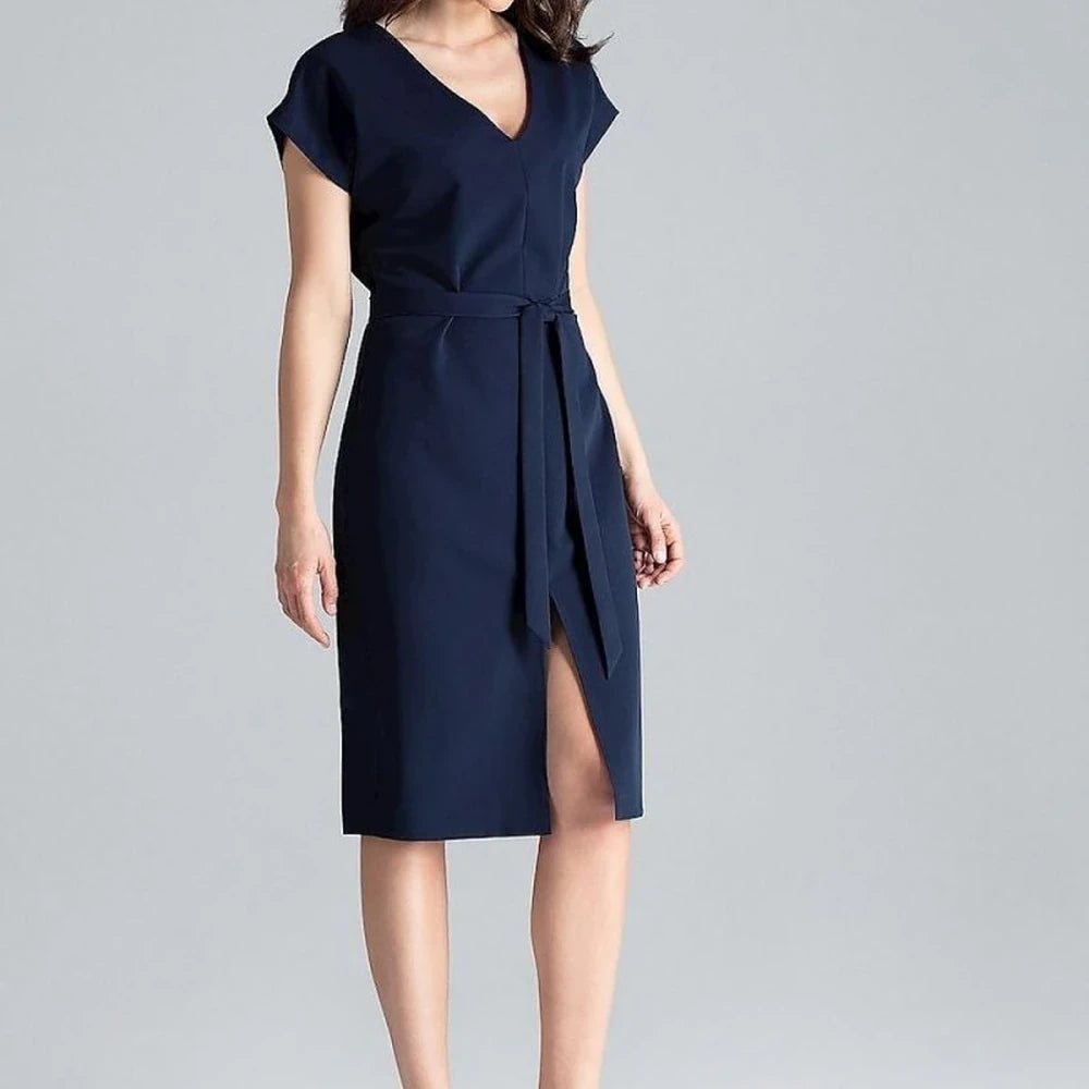Kimono Sleeve Day Dress with Belt - Pink