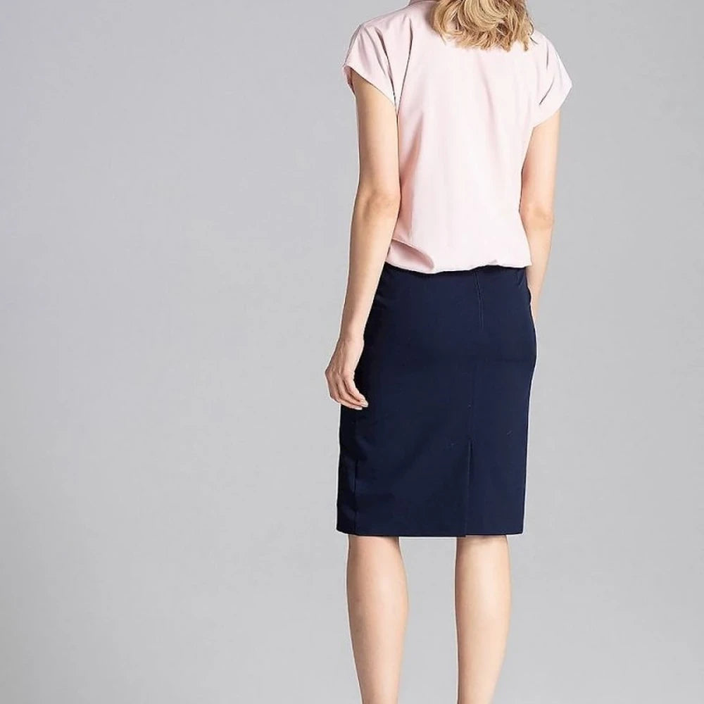 Polyester Blouse with Envelope Neckline