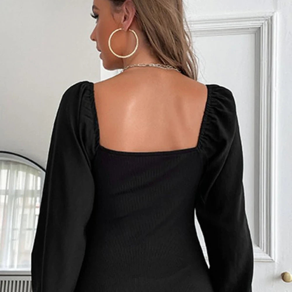 Women's V-Neck Long Sleeve Bodysuit