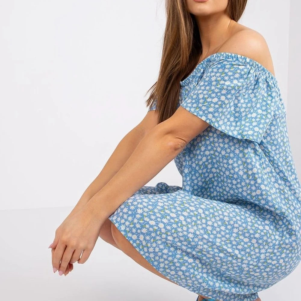 Summer Day Dress with Spanish Neckline