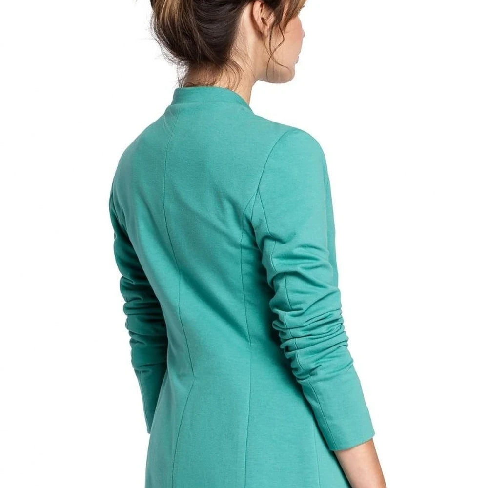 Lined Collar Knit Jacket with Hidden Pockets