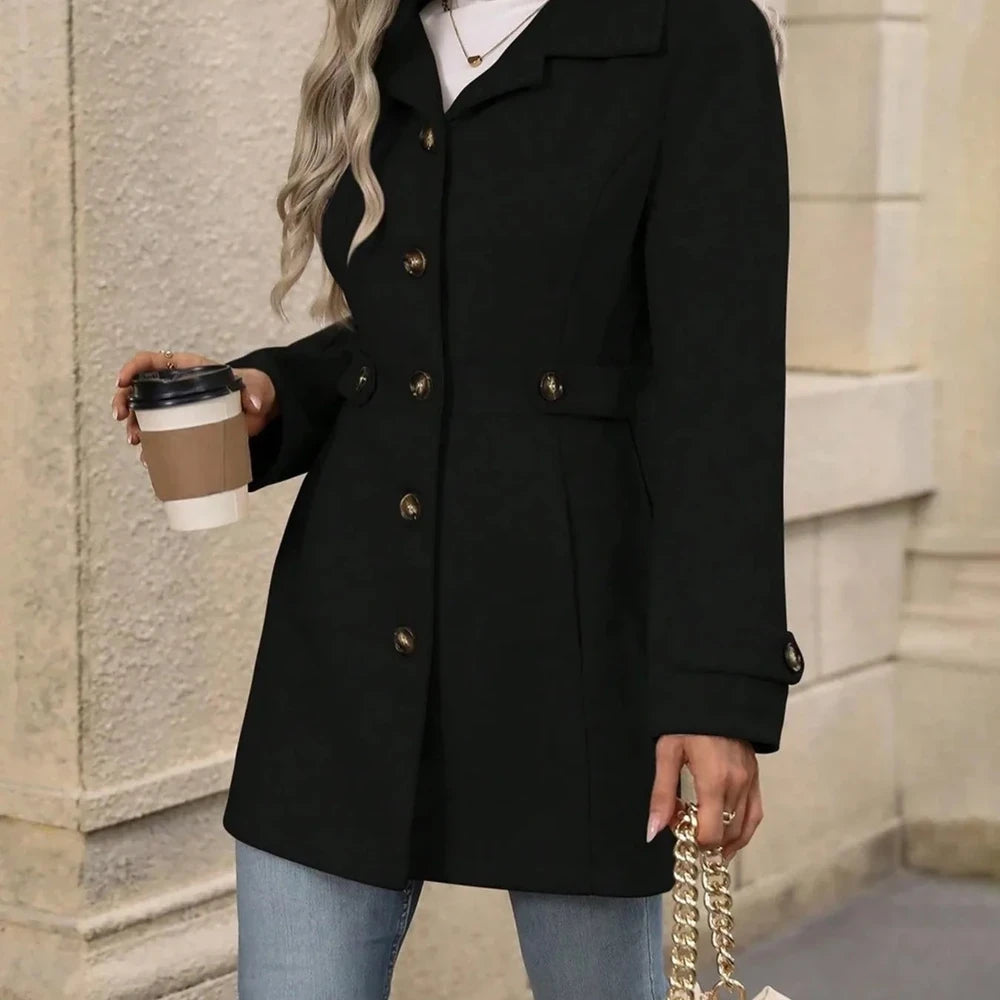 Button Up Long Sleeve Coat